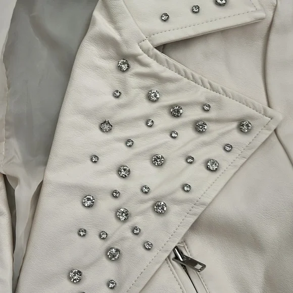 12th Tribe Crazy In Love Faux Leather Studded Jacket - Picture 4 of 4